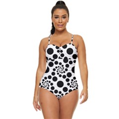 Dot Dots Round Black And White Retro Full Coverage Swimsuit
