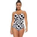 Dot Dots Round Black And White Retro Full Coverage Swimsuit View1