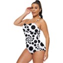 Dot Dots Round Black And White Retro Full Coverage Swimsuit View2
