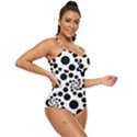 Dot Dots Round Black And White Retro Full Coverage Swimsuit View3