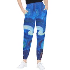 Starry Night In New York Van Gogh Manhattan Chrysler Building And Empire State Building Women s Tapered Pants