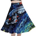 Star Ship Parody Art Starry Night A-Line Full Circle Midi Skirt With Pocket View1
