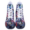Castle Hogwarts Starry Night Print Van Gogh Parody Kid s High-Top Canvas Sneakers View1