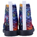 Castle Hogwarts Starry Night Print Van Gogh Parody Kid s High-Top Canvas Sneakers View4