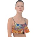 Tardis Starry Night Doctor Who Van Gogh Parody Frill Bikini Top View1