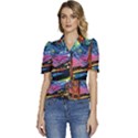 Golden Gate Bridge Starry Night Vincent Van Gogh Puffed Short Sleeve Button Up Jacket View1