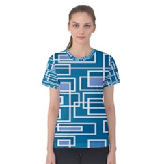 Geometric Rectangle Shape Linear Women s Cotton T-shirt