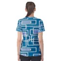Geometric Rectangle Shape Linear Women s Cotton T-Shirt View2