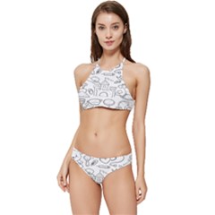 Baby Hand Sketch Drawn Toy Doodle Banded Triangle Bikini Set