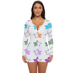 Set Up Element Disjunct Image Long Sleeve Boyleg Swimsuit
