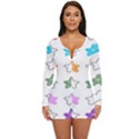 Set Up Element Disjunct Image Long Sleeve Boyleg Swimsuit View1