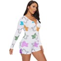 Set Up Element Disjunct Image Long Sleeve Boyleg Swimsuit View3
