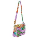 Zebra Colorful Abstract Collage Shoulder Bag with Back Zipper View1