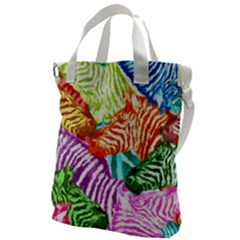 Zebra Colorful Abstract Collage Canvas Messenger Bag