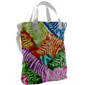 Zebra Colorful Abstract Collage Canvas Messenger Bag View2