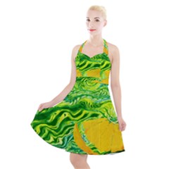Zitro Abstract Sour Texture Food Halter Party Swing Dress  by Amaryn4rt