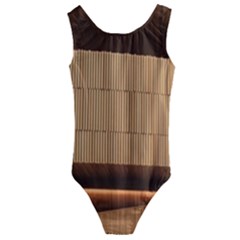 Architecture Art Boxes Brown Kids  Cut-out Back One Piece Swimsuit