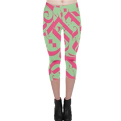 Pattern Ornament Gothic Style Elegant Font Tattoos Capri Leggings 