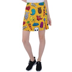 Graffiti Characters Seamless Ornament Tennis Skirt