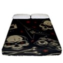Grunge Seamless Pattern With Skulls Fitted Sheet (King Size) View1