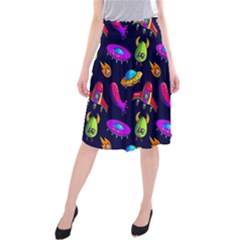 Space Pattern Midi Beach Skirt