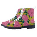 Pink Flower Seamless Pattern Men s High-Top Canvas Sneakers View2