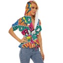 Comic Colorful Seamless Pattern Lightweight Drawstring Hooded Top View3