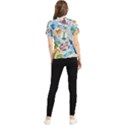 Travel Pattern Immigration Stamps Stickers With Historical Cultural Objects Travelling Visa Immigran Women s Short Sleeve Rash Guard View2