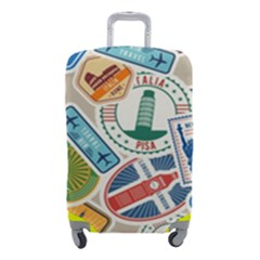 Travel Pattern Immigration Stamps Stickers With Historical Cultural Objects Travelling Visa Immigran Luggage Cover (small)