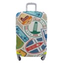 Travel Pattern Immigration Stamps Stickers With Historical Cultural Objects Travelling Visa Immigran Luggage Cover (Small) View1