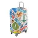 Travel Pattern Immigration Stamps Stickers With Historical Cultural Objects Travelling Visa Immigran Luggage Cover (Small) View2