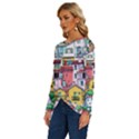 Menton Old Town France Long Sleeve Crew Neck Pullover Top View2