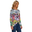 Menton Old Town France Long Sleeve Crew Neck Pullover Top View3