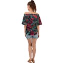 Vintage Flash Tattoos Designs Seamless Pattern Off Shoulder Short Sleeve Top View2