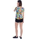 Comic Elements Colorful Seamless Pattern Back Circle Cutout Sports T-Shirt View2