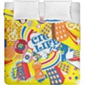 Colorful City Life Horizontal Seamless Pattern Urban City Duvet Cover Double Side (King Size) View1