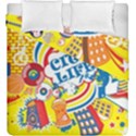Colorful City Life Horizontal Seamless Pattern Urban City Duvet Cover Double Side (King Size) View2