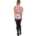 Kitty Watercolour Women s V-Neck Scrub Top View4