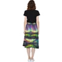 Aurora Borealis Polar Northern Lights Natural Phenomenon North Night Mountains Frill Hi Low Chiffon Skirt View2