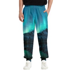 Aurora Borealis Mountain Reflection Men s Elastic Waist Pants