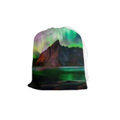 Aurora Borealis Nature Sky Light Drawstring Pouch (medium)