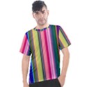 Pastel Colors Striped Pattern Men s Sport Top View1