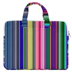 Pastel Colors Striped Pattern Macbook Pro 16  Double Pocket Laptop Bag  by Pakjumat