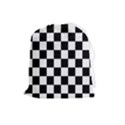 Black White Checker Pattern Checkerboard Drawstring Pouch (Large) View1