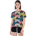 Japanese Fans Bright Pattern Open Back Sport T-Shirt View1