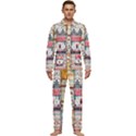 Pattern Texture Multi Colored Variation Men s Long Sleeve Velvet Pocket Pajamas Set View1