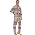 Pattern Texture Multi Colored Variation Men s Long Sleeve Velvet Pocket Pajamas Set View2