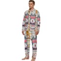 Pattern Texture Multi Colored Variation Men s Long Sleeve Velvet Pocket Pajamas Set View3