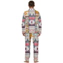 Pattern Texture Multi Colored Variation Men s Long Sleeve Velvet Pocket Pajamas Set View4