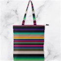 Horizontal Lines Colorful Double Zip Up Tote Bag View1